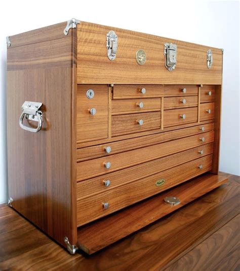 wooden tool chest with drawers